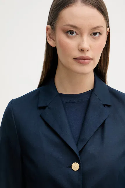 Пиджак женский из льняной ткани Tommy Hilfiger, синий — фото 4