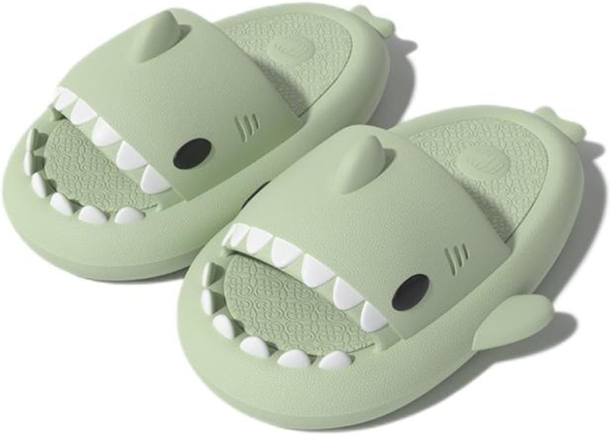 

Оригинальные сланцы Zureto Shark, унисекс с изображением акулы, новые домашние тапочки Cloud Shark для спа, сандалии, светло-зеленый