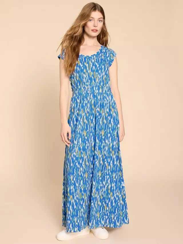 

Платье White Stuff Darcie Abstract Print Jersey Maxi, цвет blue/multi