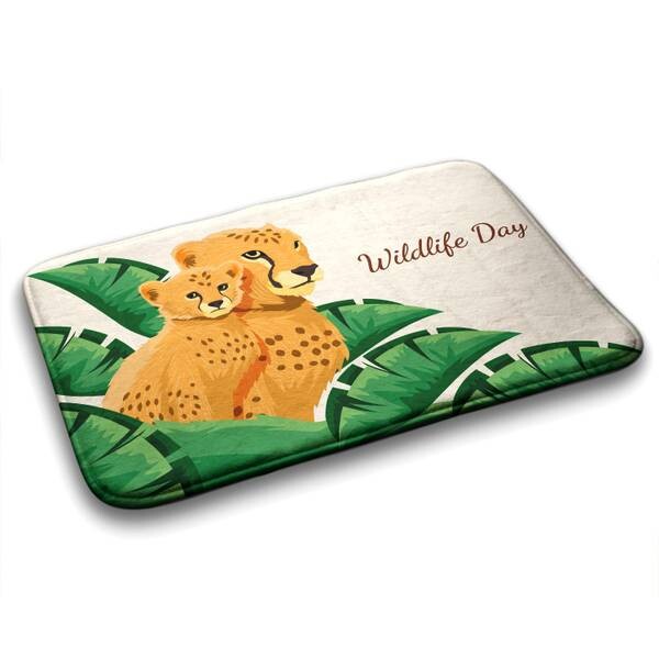 

Коврик для ванной Tulup Afrikanischer Gepard, 90x1x90 см, оранжевый