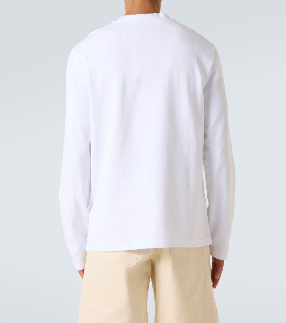 Футболка из хлопкового флиса с рубчиком Jacquemus, белый — фото 4