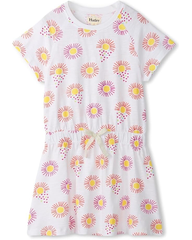 

Платье Hatley Kids Heart Suns Cinched Waist Dress, белый