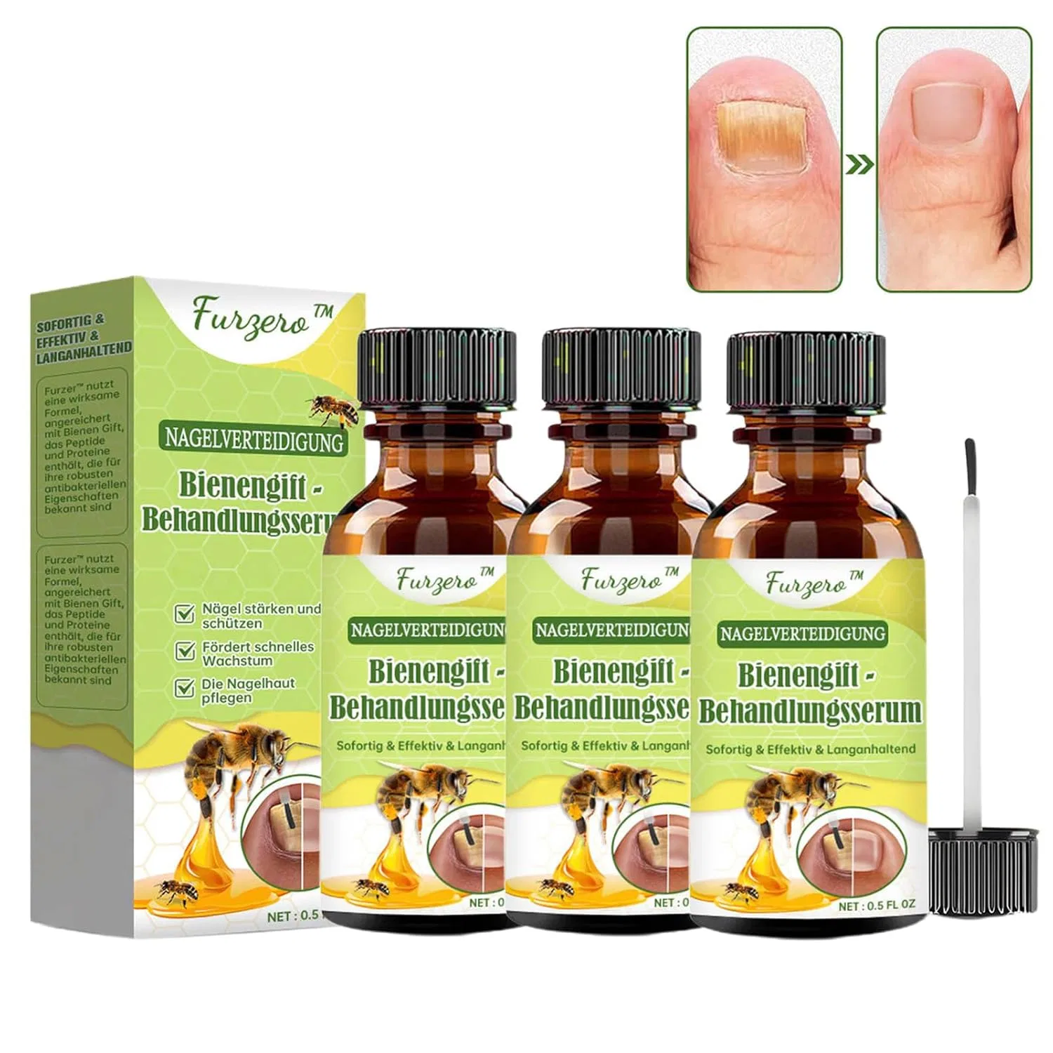 Сыворотка Furzero Bee Venom для восстановления и роста ногтей (3 шт.) Dsongo