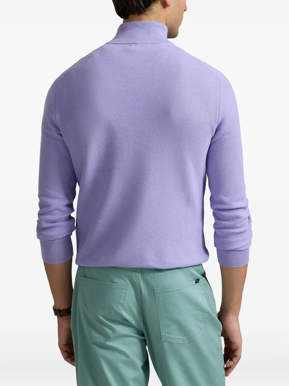 Свитер с воротником на молнии Polo Ralph Lauren, фиолетовый — фото 4