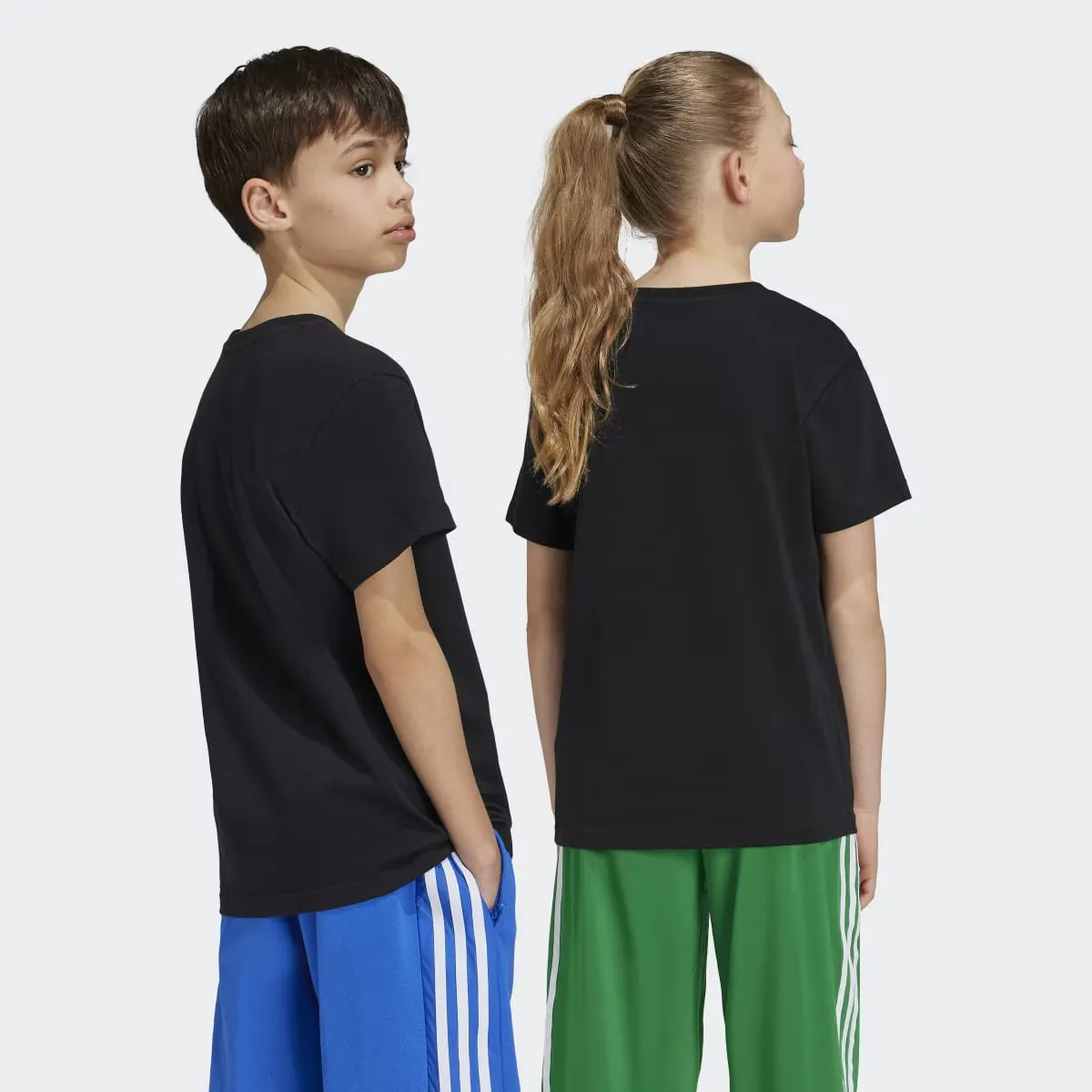 Adicolor трилистник Adidas Детская футболка, чёрный — фото 2