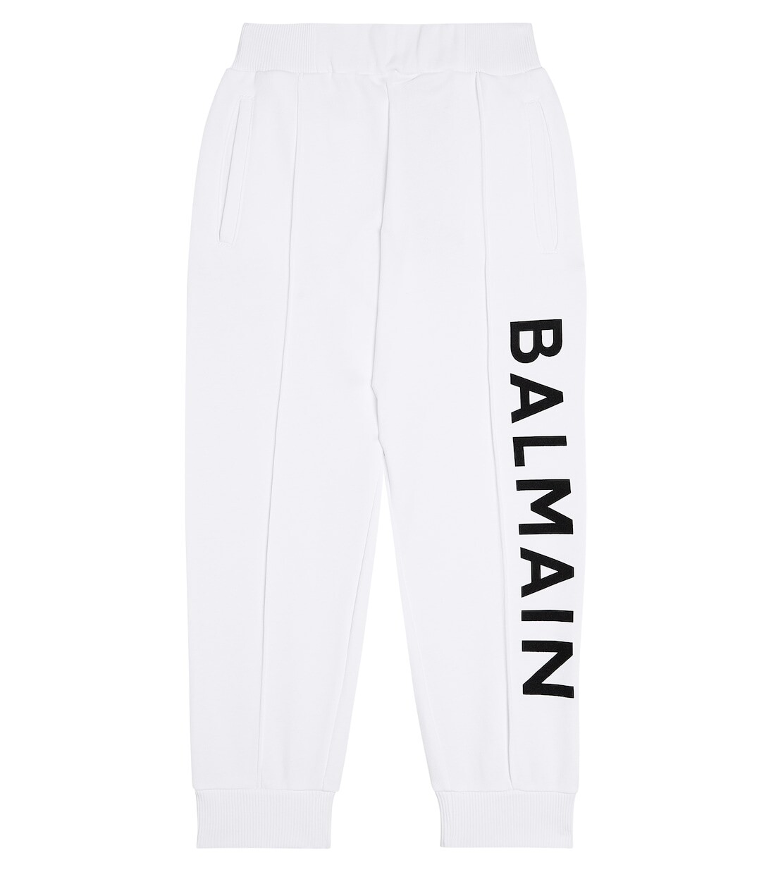 

Хлопковые спортивные брюки с логотипом Balmain Kids, белый