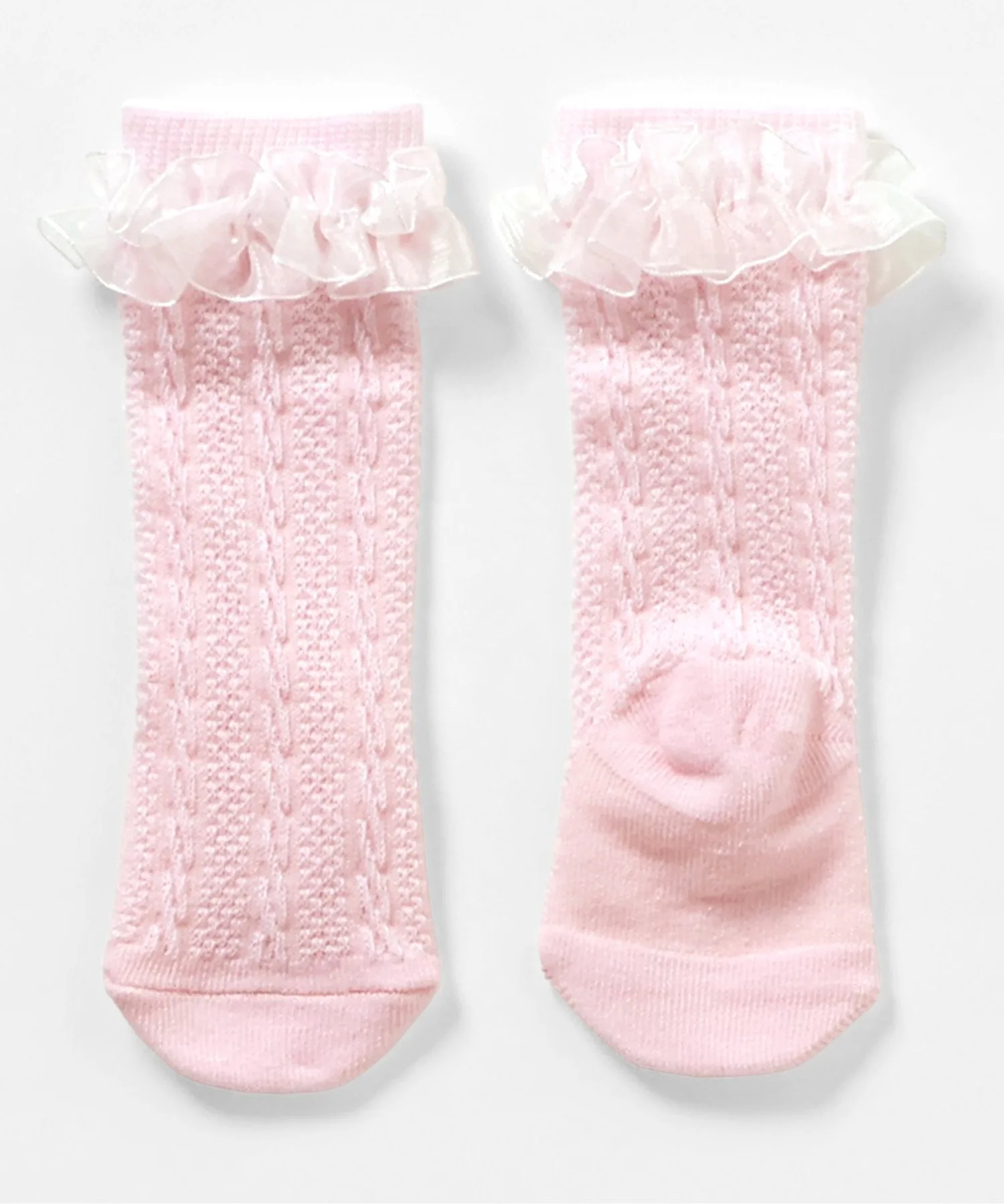 Детские носки высокие с рюшами BREEZE OMEKASHI BABY HIGHSOCKS off-white — фото 3