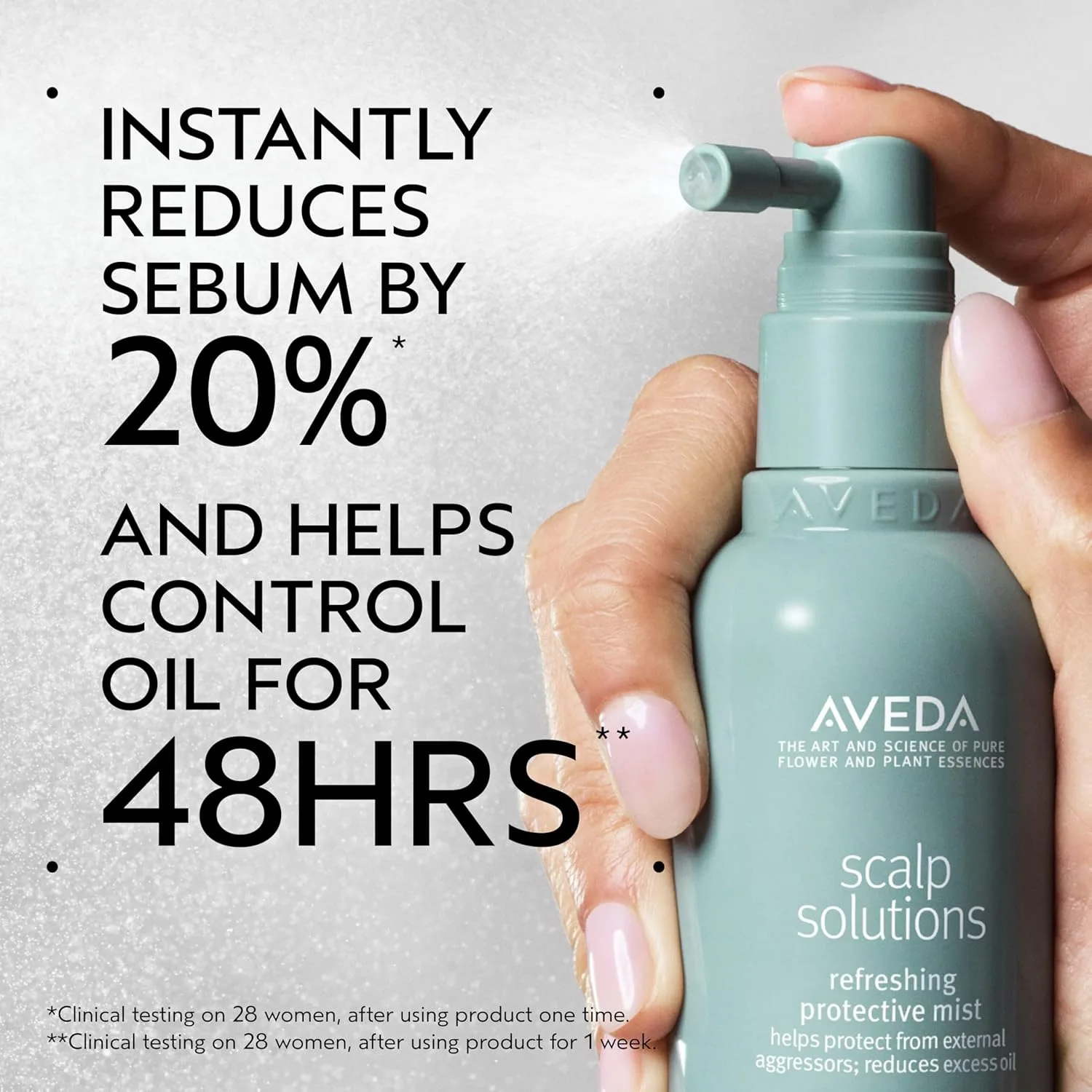 Aveda Scalp Solutions Освежающий защитный спрей для кожи головы, уменьшает выработку себума и контролирует жирность, 98% натуральных ингредиентов, 100 мл — фото 2