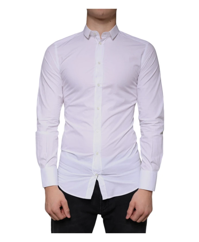 

Белая хлопковая классическая рубашка с воротником. Dolce & Gabbana, белый