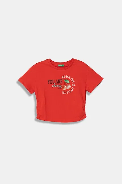 Футболка с коротким рукавом модель с принтом United Colors of Benetton, красный