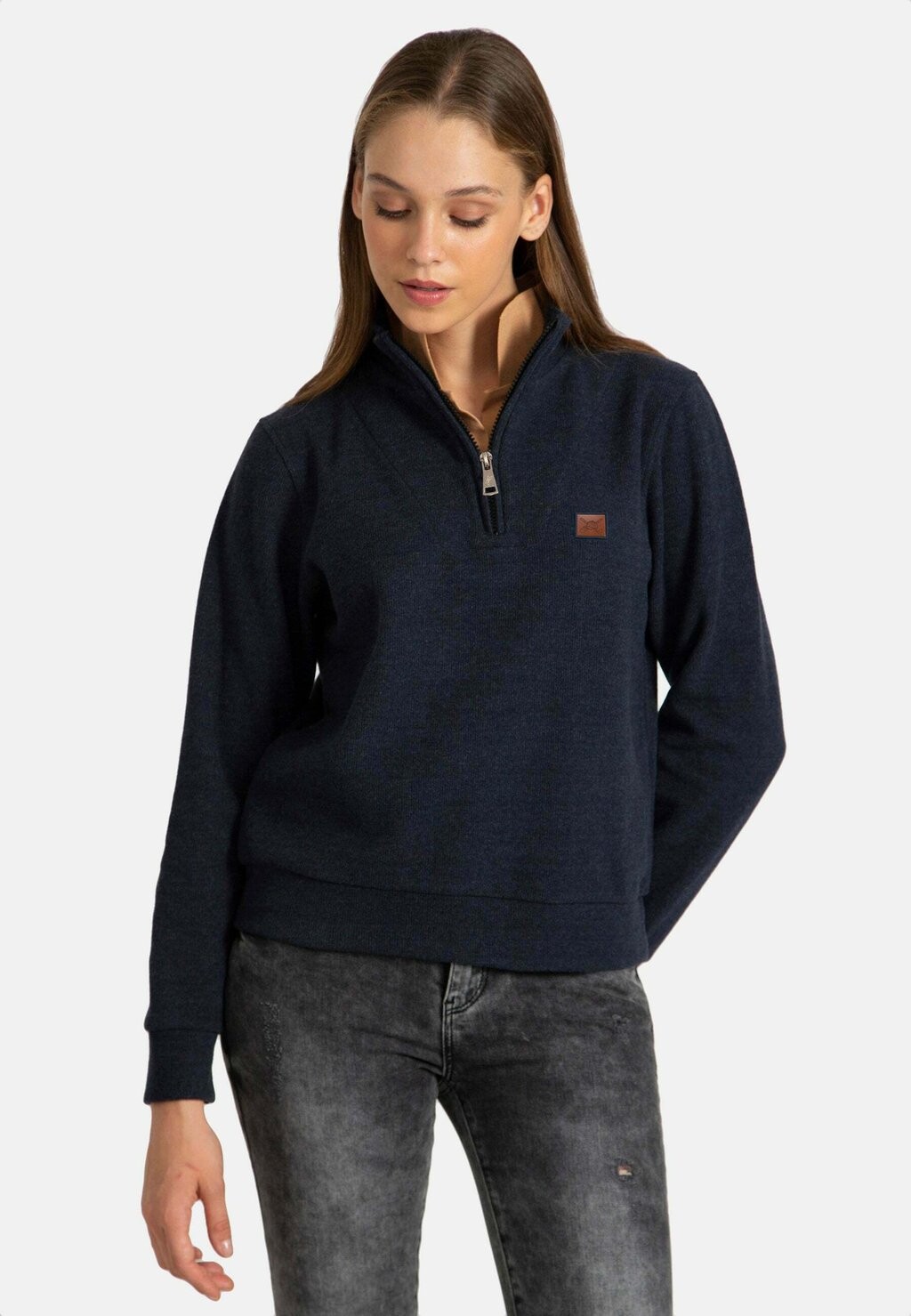 

Свитер Double Neck Half Zip Sweatshirt Jacey Quinn, индиго