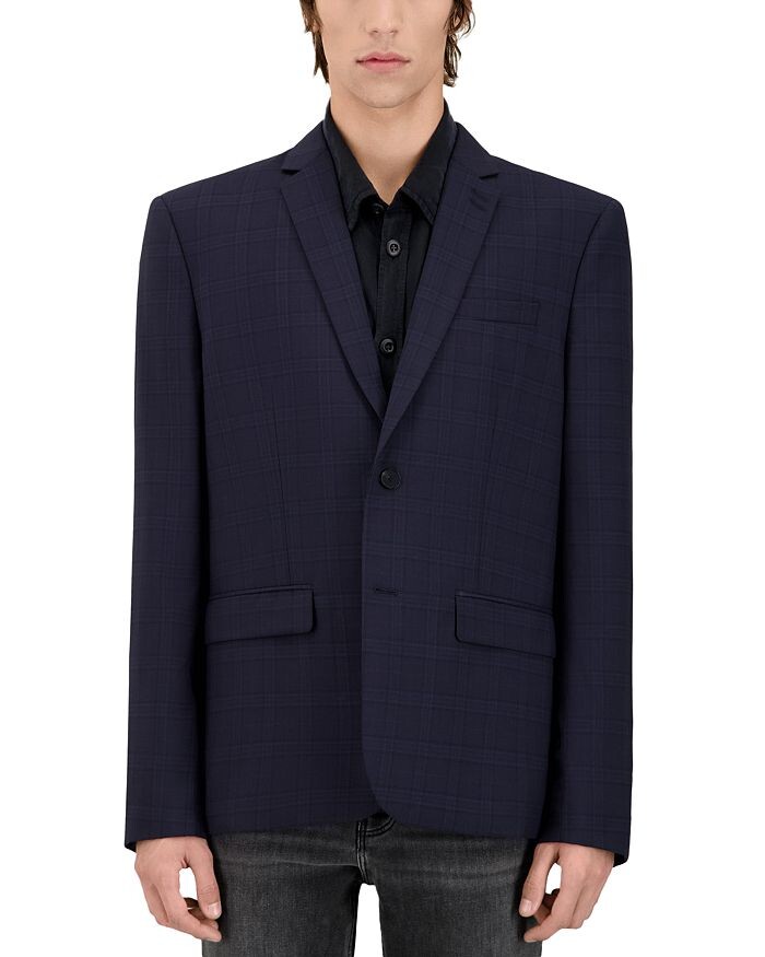 

Приталенный блейзер с принтом Kooples The Kooples, синий