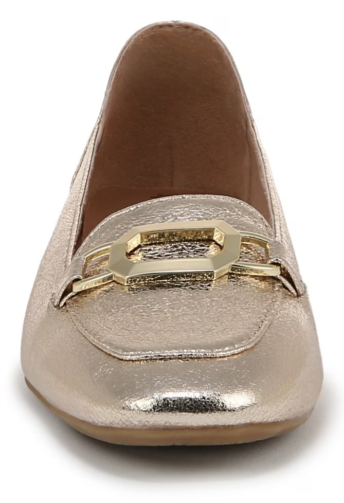 Туфли-лоферы Celine Lifestride, platino gold faux leather — фото 3