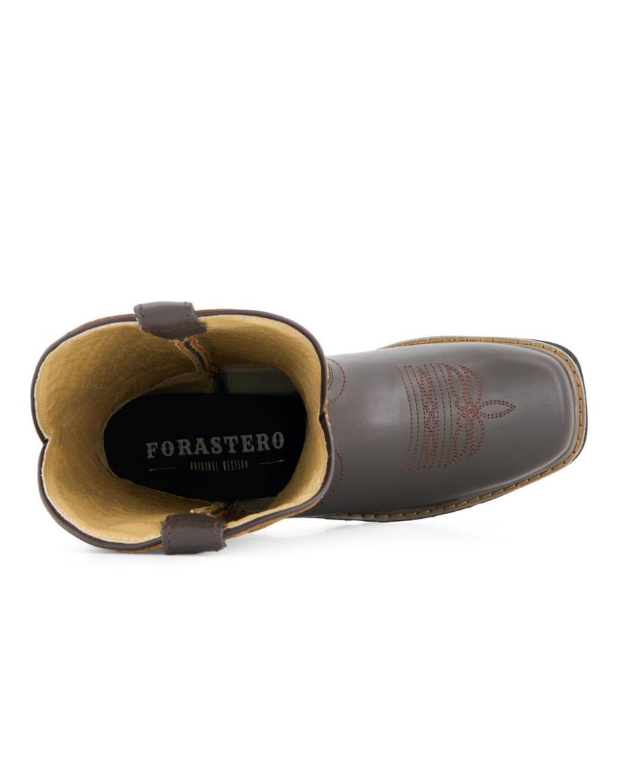 Мужские кожаные ковбойские сапоги двухцветные Forastero, Brown — фото 3