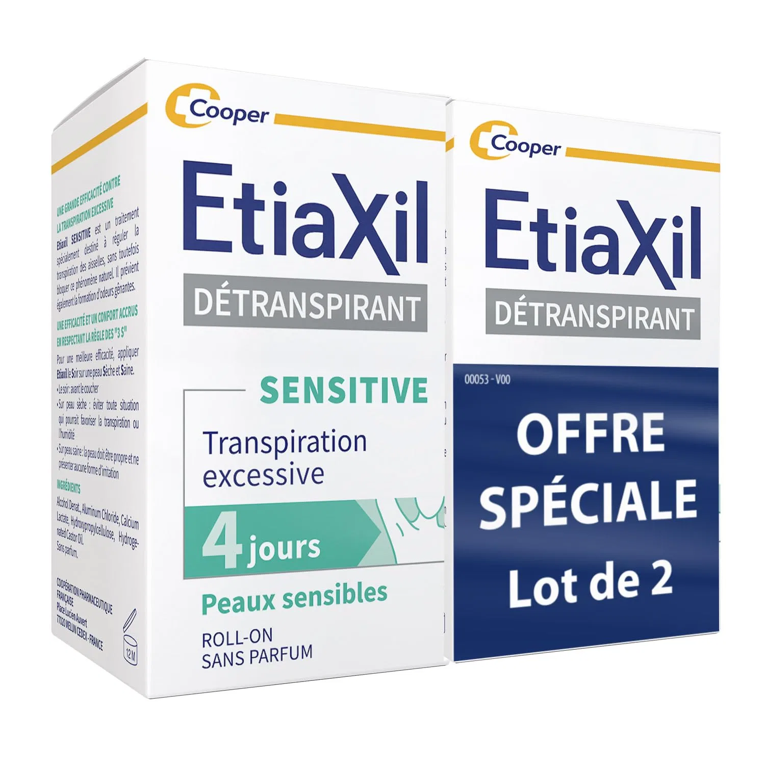 Роликовый антиперспирант «Etiaxil Underarm Sweener» для чувствительной кожи, 2 x 15 мл Etiaxil