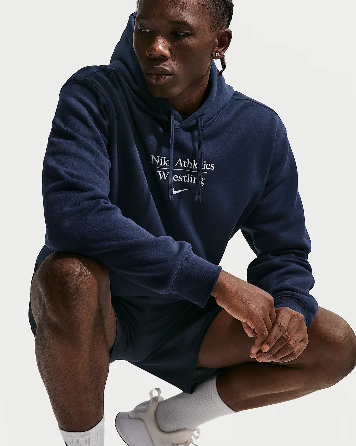 Мужская толстовка с капюшоном Nike для борьбы, College Navy — фото 3