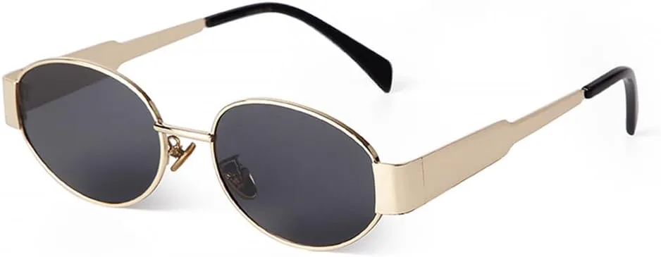 

Ретро металлические шестиугольные солнцезащитные очки для женщин и мужчин, роскошные, модные, в стиле стимпанк, с защитой от УФ-излучения UV400 TYUVIVO, C12 Oval