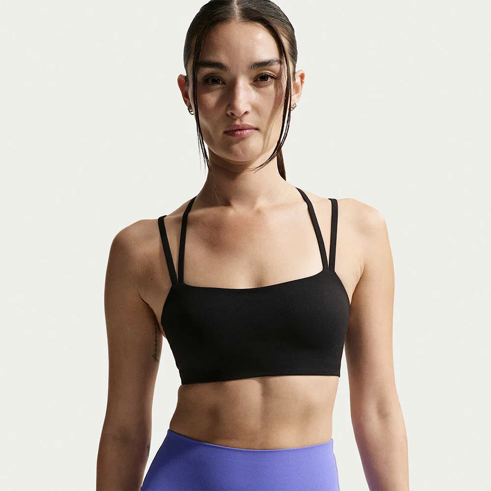 Женский спортивный бюстгальтер Nike Zenvi Strappy Light Support с вкладышами, чёрный
