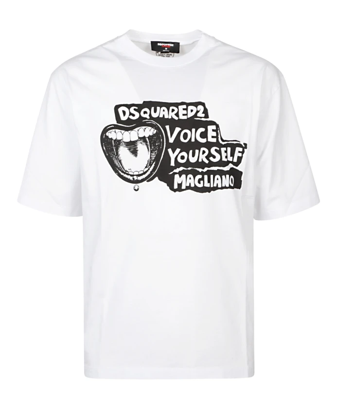 

Футболка с короткими рукавами и логотипом, белая. Dsquared2, белый