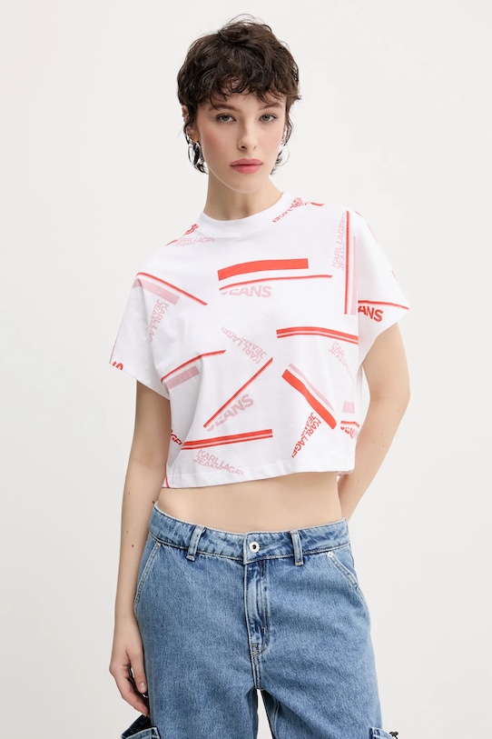 

Хлопковая футболка Karl Lagerfeld Jeans, белый