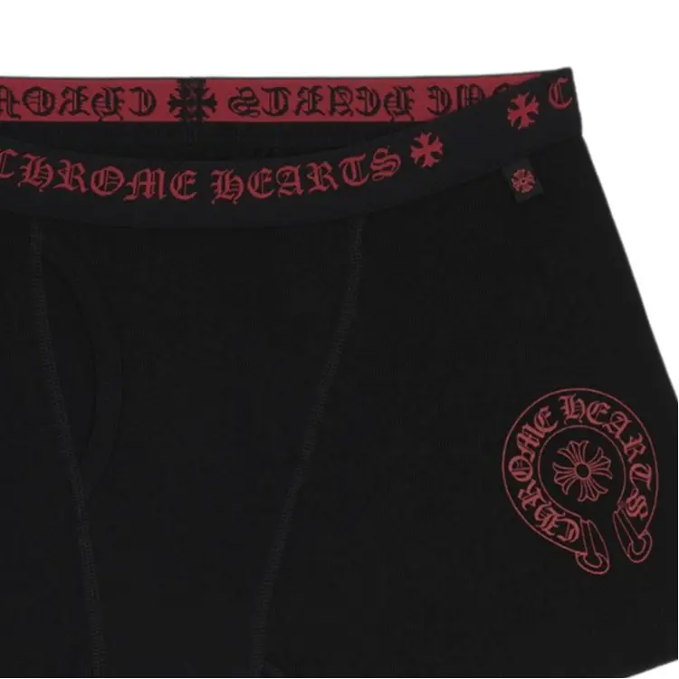 Chrome Hearts Короткие боксерские трусы, черно-красные — фото 4