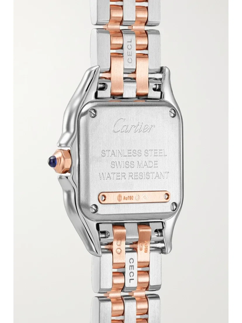 Panthère de CARTIER маленькие 30,3 мм часы из 18-каратного розового золота, нержавеющей стали и бриллиантов — фото 4