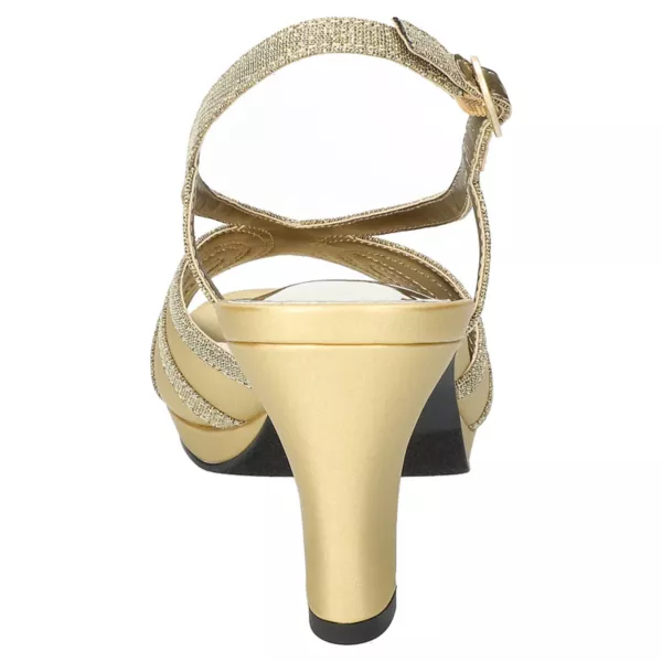 Женские босоножки на каблуке с открытой пяткой Starlight Easy Street, цвет gold satin — фото 3