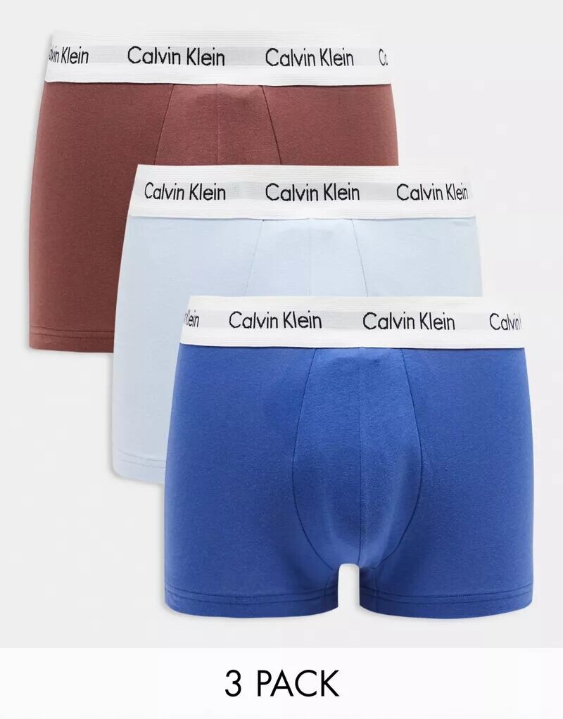 

Комплект из трех трусов Calvin Klein синего, голубого и ржавого цвета, Синий, Комплект из трех трусов Calvin Klein синего, голубого и ржавого цвета