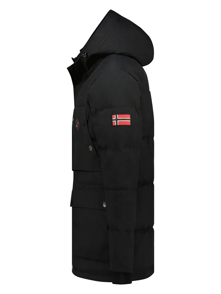 Стеганая куртка с капюшоном, Geographical Norway, черный — фото 4