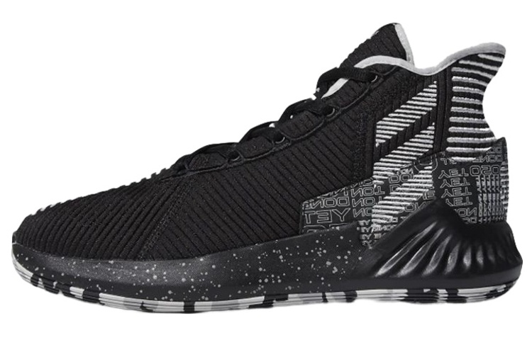 D Rose 9 Ross Кроссовки баскетбольные Mid-Top мужские черно-белые Adidas — фото 2