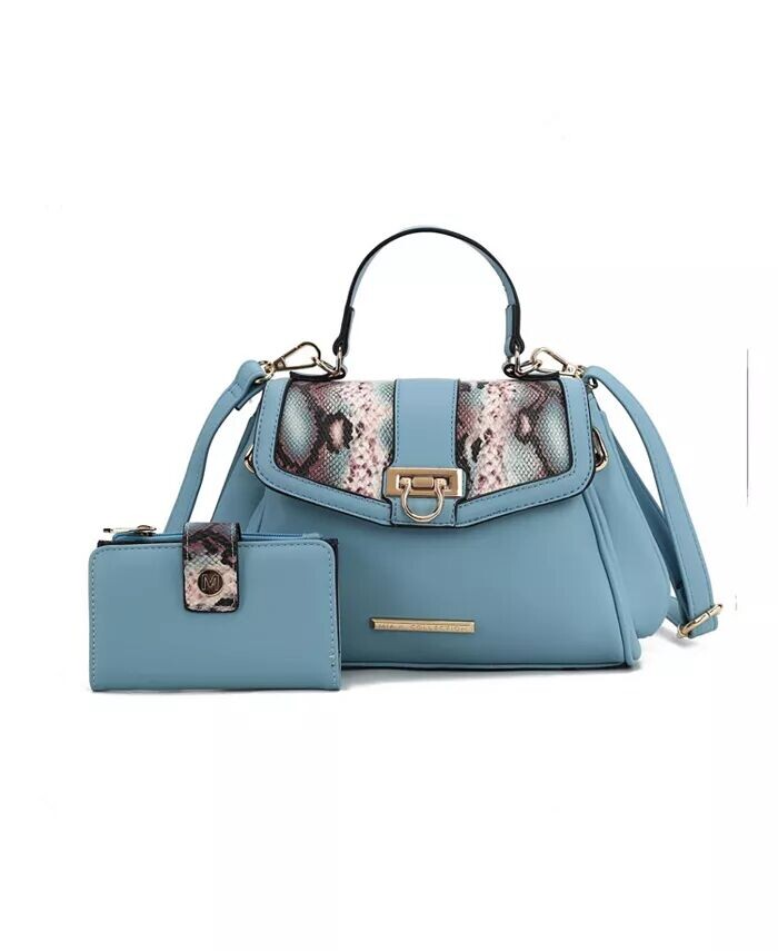 

Сумка через плечо Geny с тиснением под змею и бумажник от Mia K Mkf Collection, синий