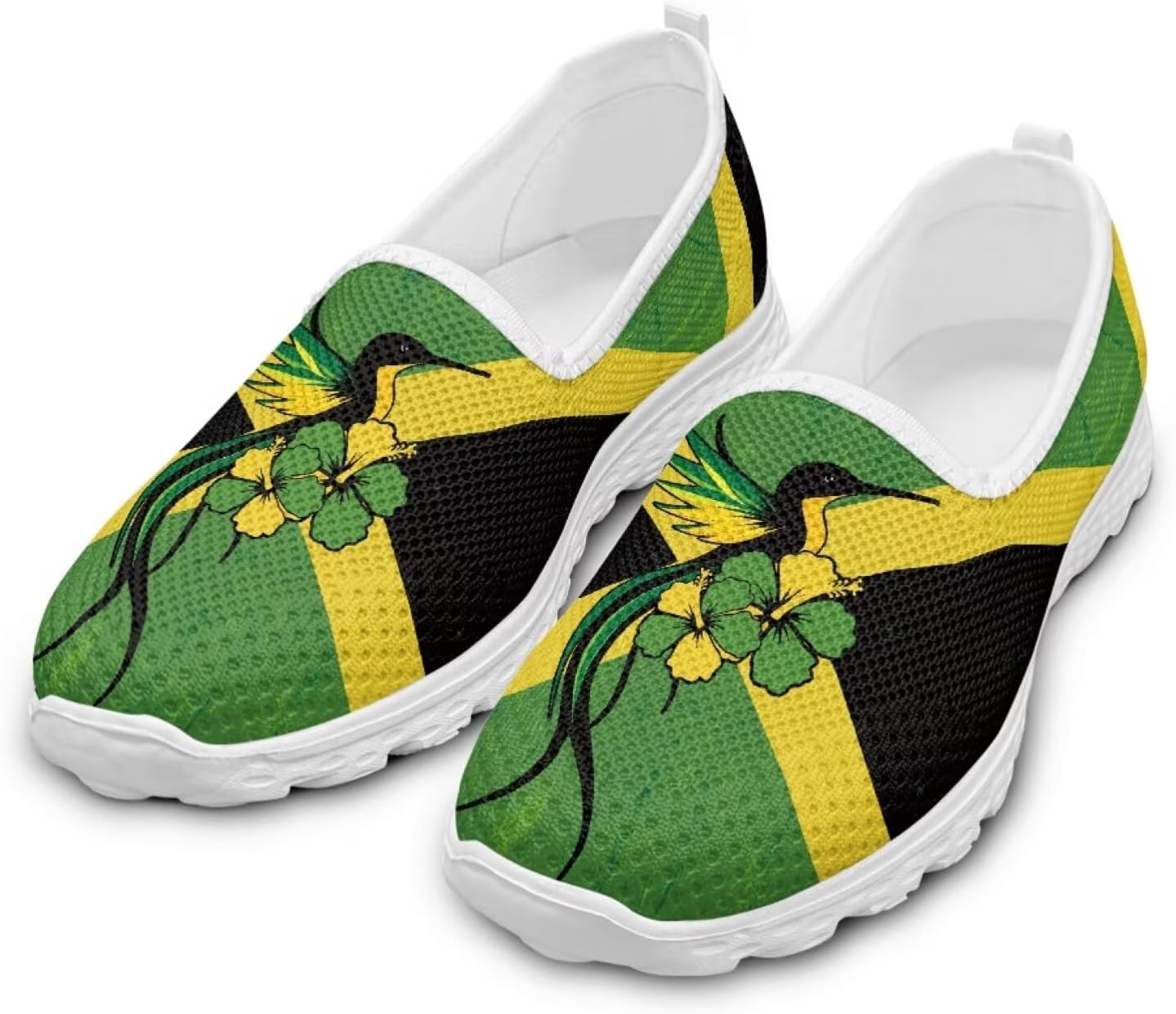 

Кроссовки Jeiento с американским флагом для женщин и мужчин, кеды для Дня независимости, сетчатые спортивные кроссовки, низкие плоские кроссовки для путешествий, зеленый