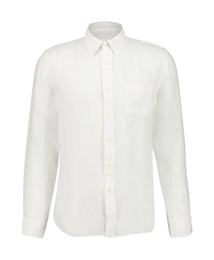 

Белая льняная рубашка с длинными рукавами 120% Lino, белый