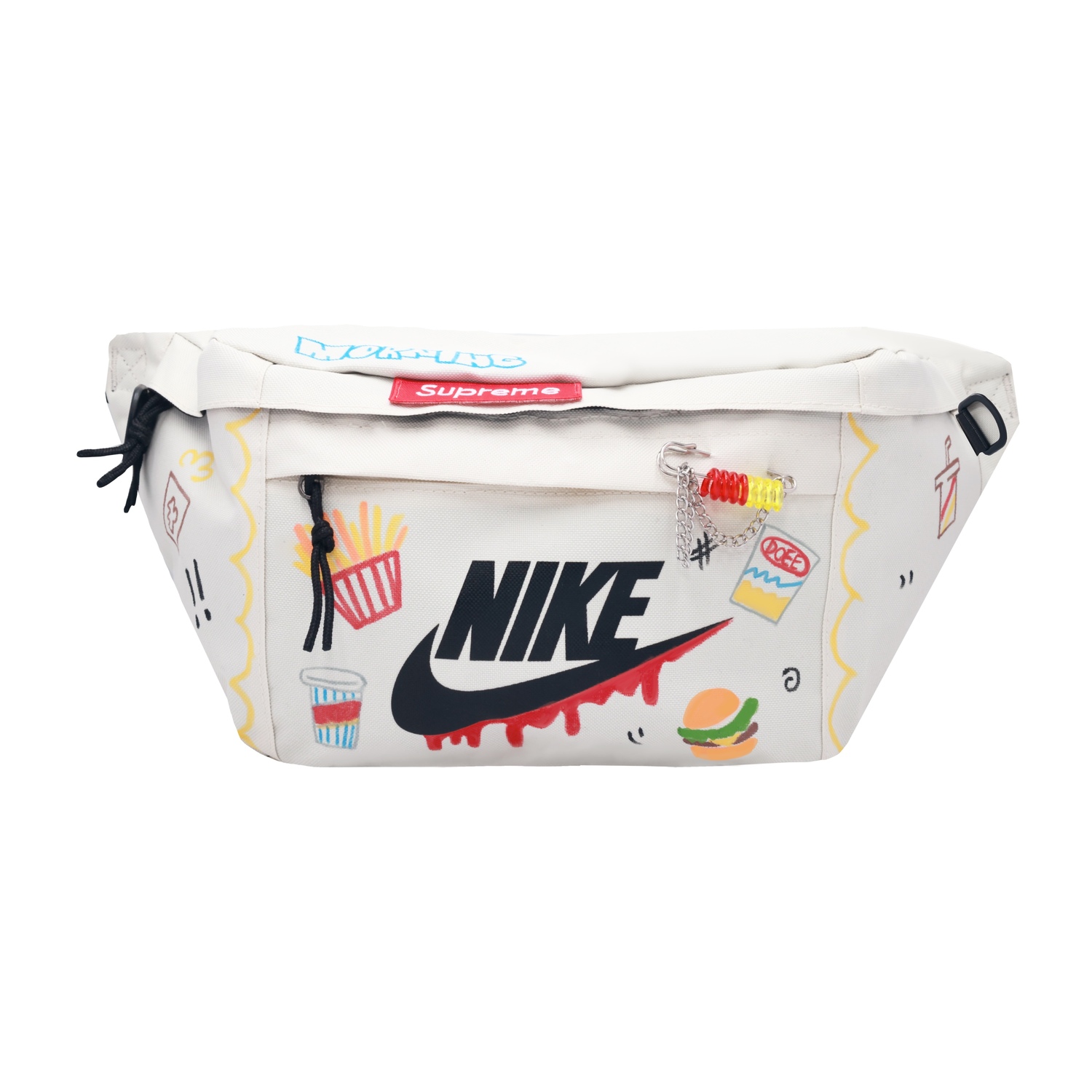 

Nike Тканевый поясной рюкзак в стиле граффити с брызгами краски унисекс, Red Orange