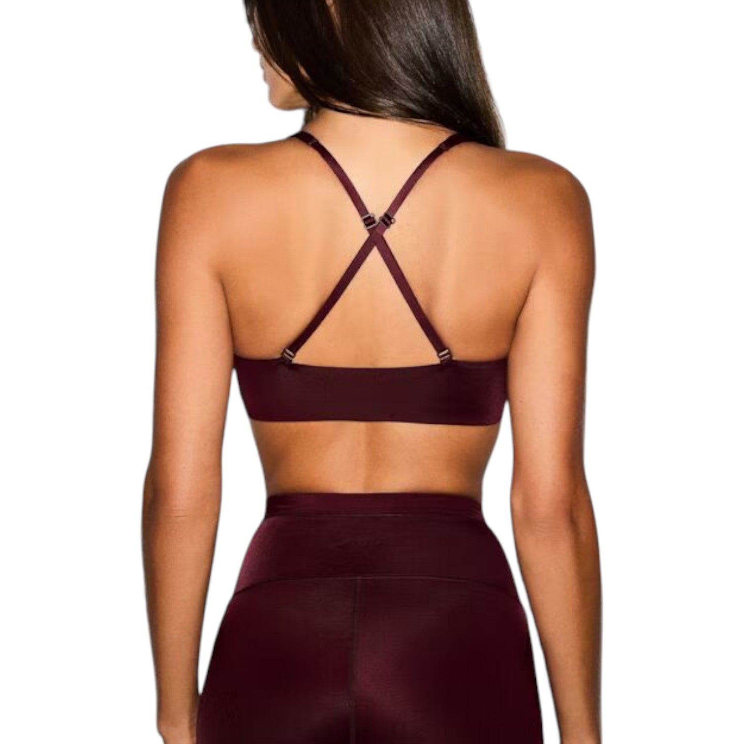Бюстгальтер (WMNS) Nike x SKIMS Shine V-Neck Bra 'Currant' — фото 3