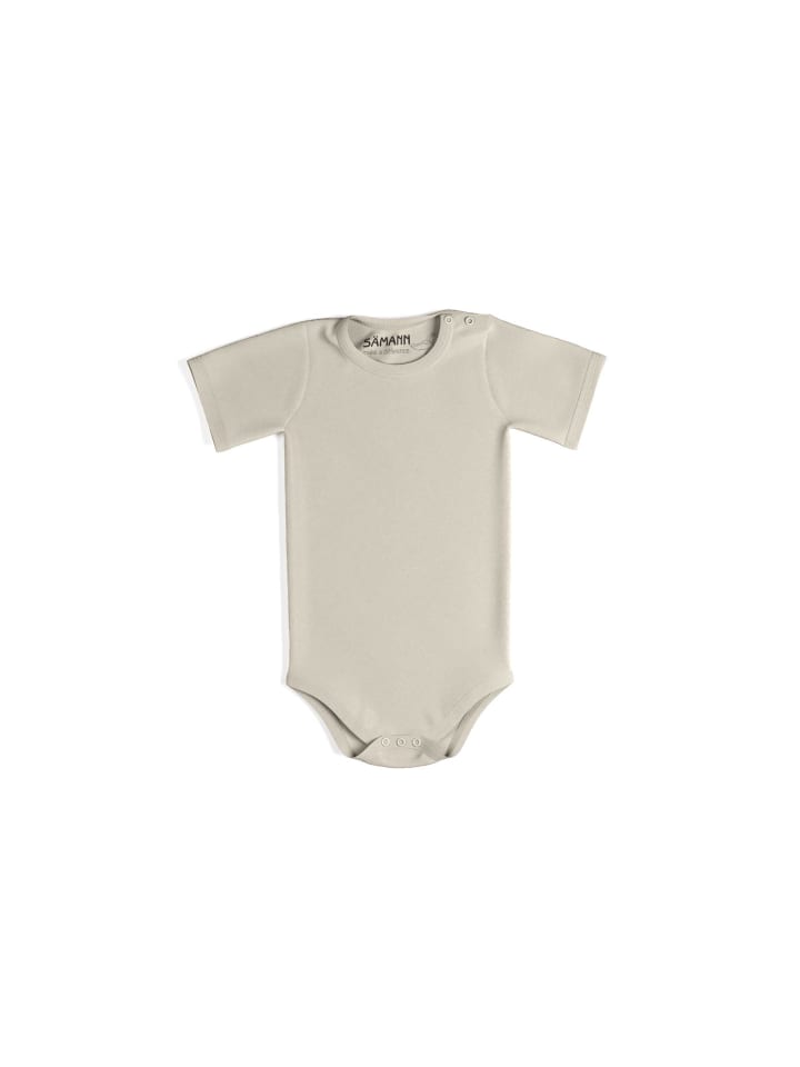 

Sämann Детский боди из 100% органического хлопка, застежка на кнопках, короткие рукава, без ребристой вязки, цвет овсяного молока