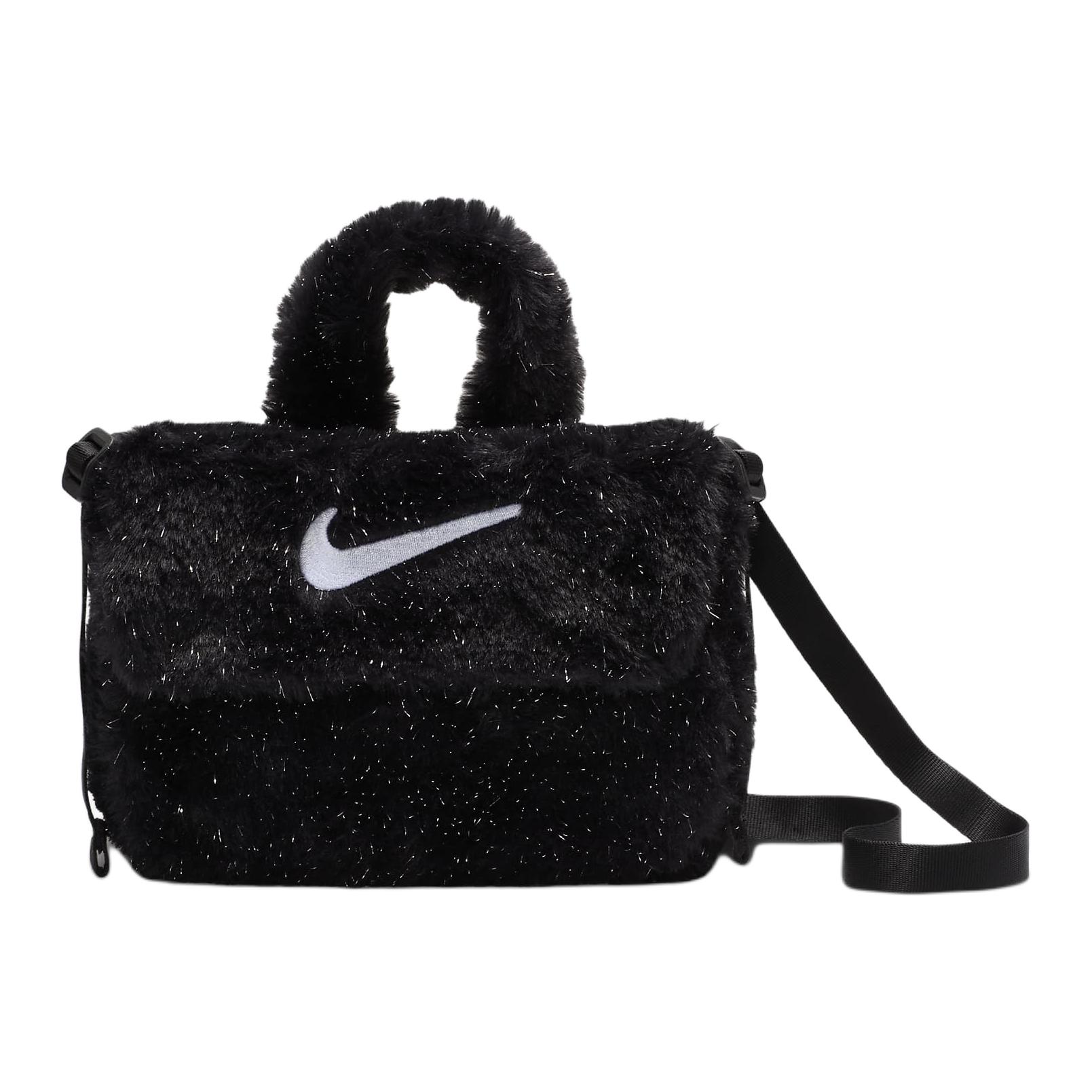

Nike Детская искусственная меховая сумка через плечо 1L, Black