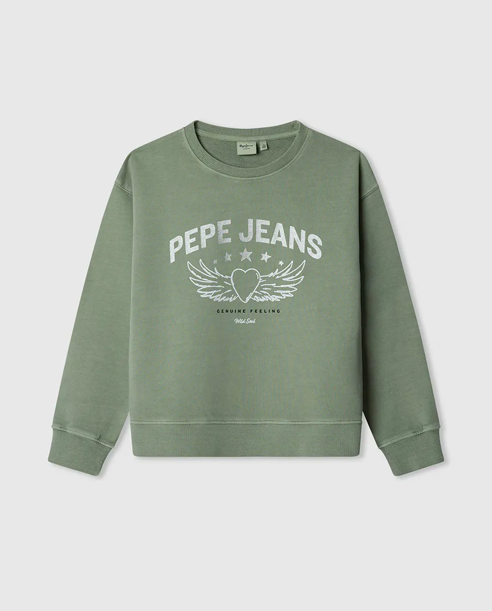 

Толстовка для девочек Louise Crew Pepe Jeans, темно-зеленый