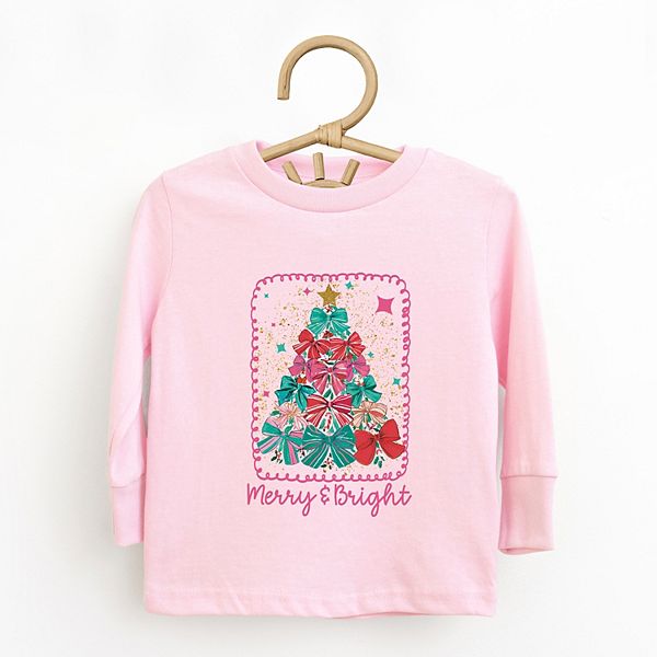 Футболка с длинным рукавом Merry & Bright Bow Tree для малышей The Juniper Shop, Black — фото 3