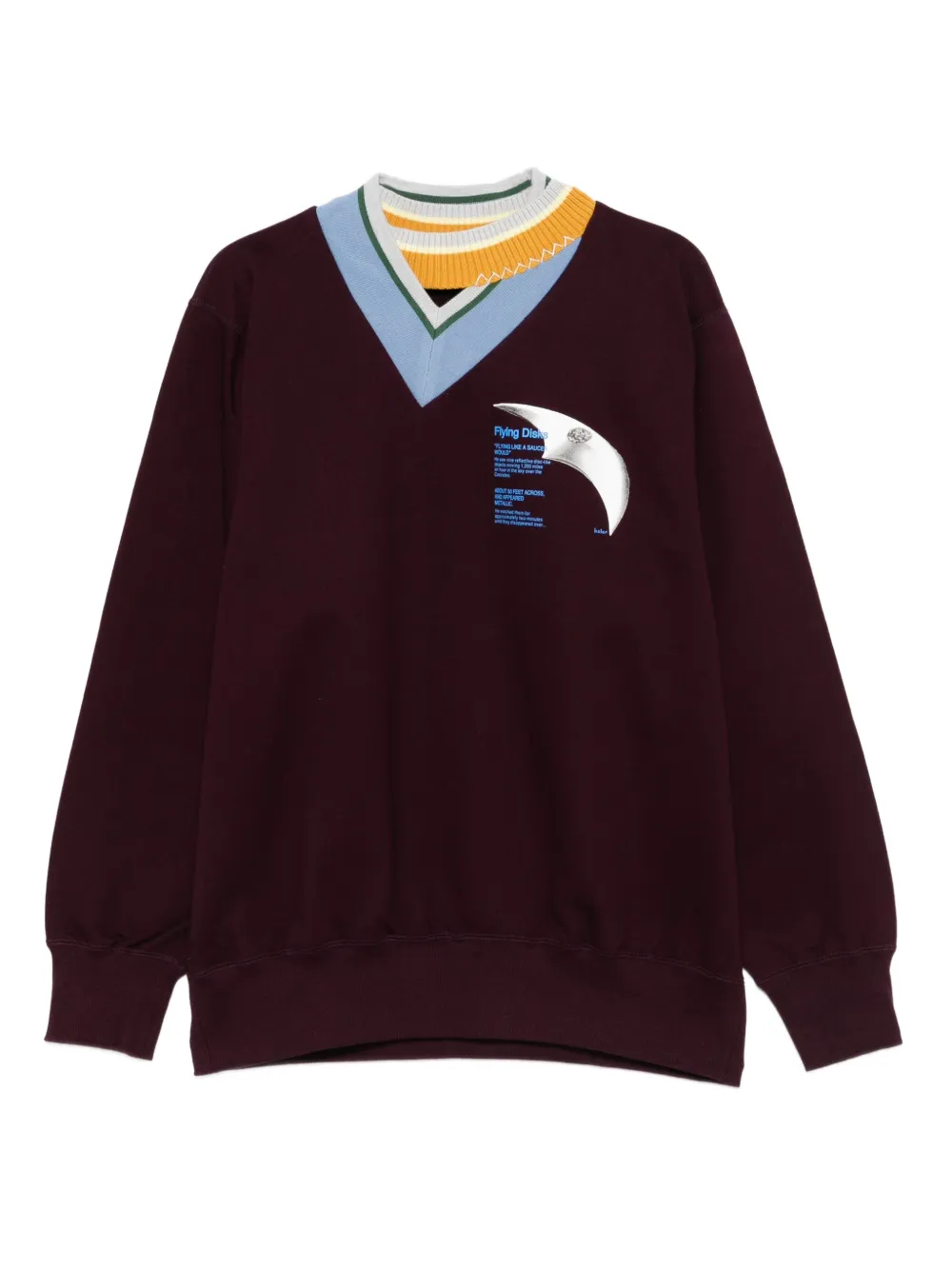 

Свитер с графическим принтом и воротником-стойкой Kolor, красный