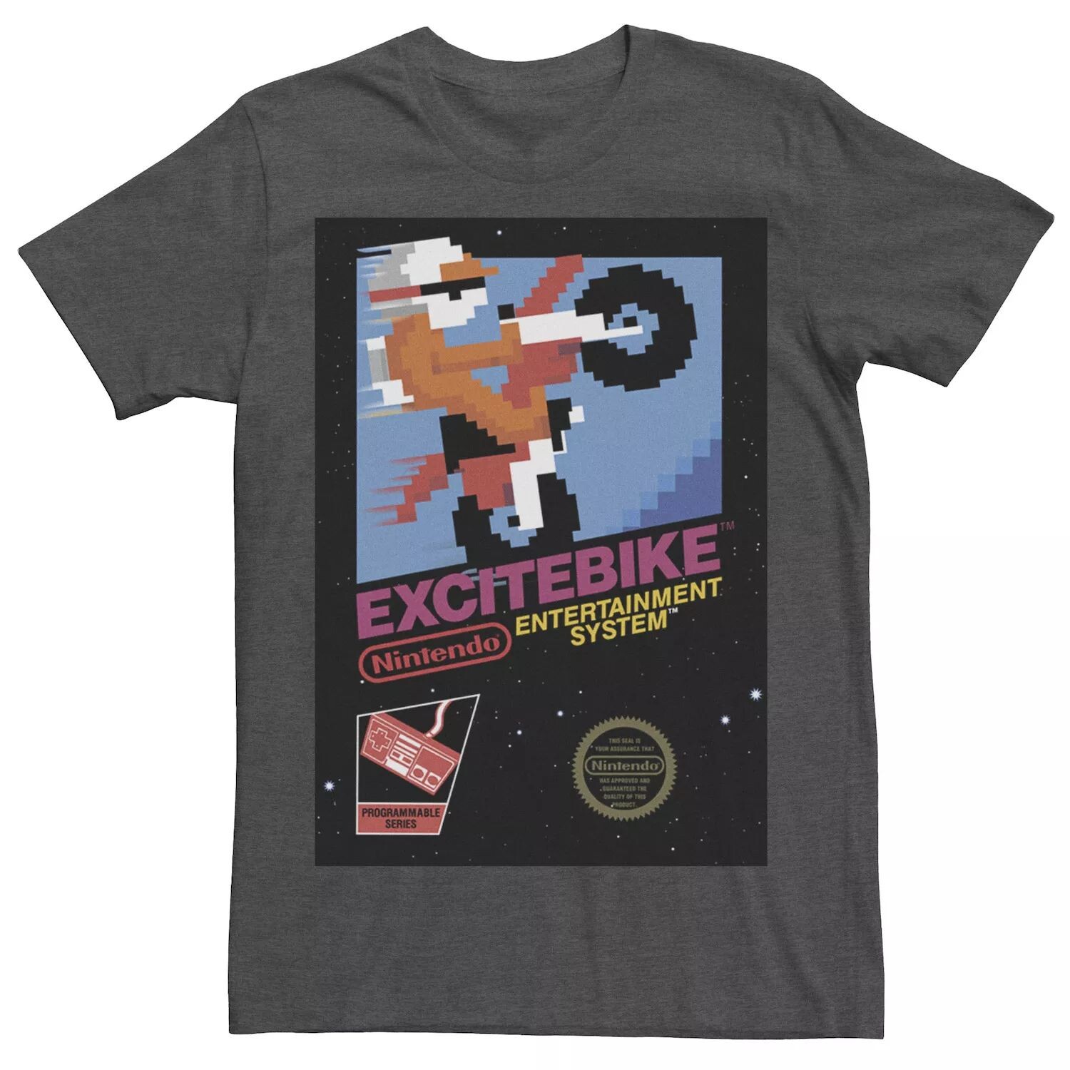 

Мужская винтажная футболка с обложкой в ​​стиле ретро для Nintendo NES Excitebike Licensed Character
