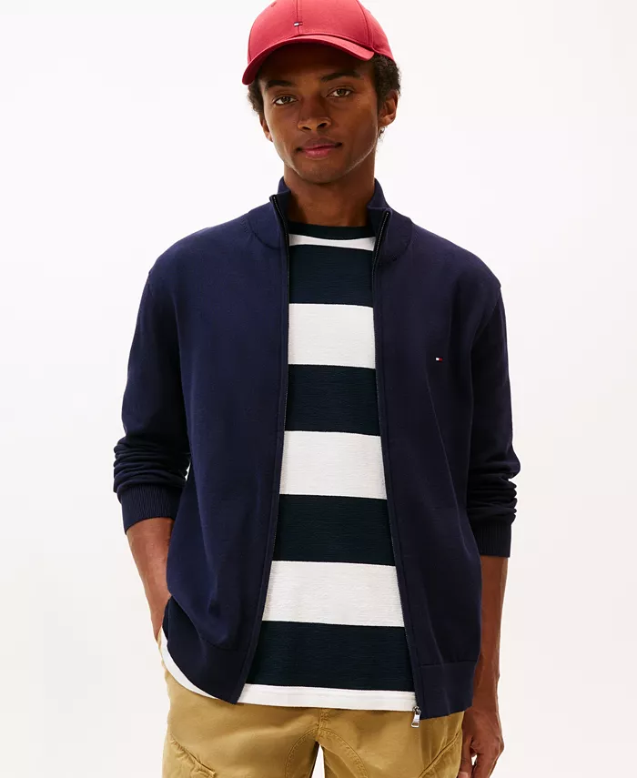 

Мужской базовый свитер с молнией Tommy Hilfiger, синий