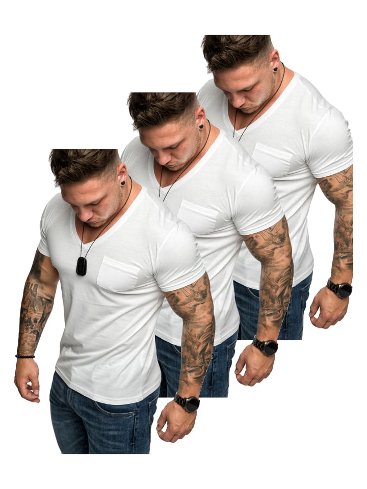 

Amaci&Sons Мужские футболки, комплект из 3 штук, 3 шт. PATERSON (3x белые), Белый, Amaci&Sons Мужские футболки, комплект из 3 штук, 3 шт. PATERSON (3x белые)