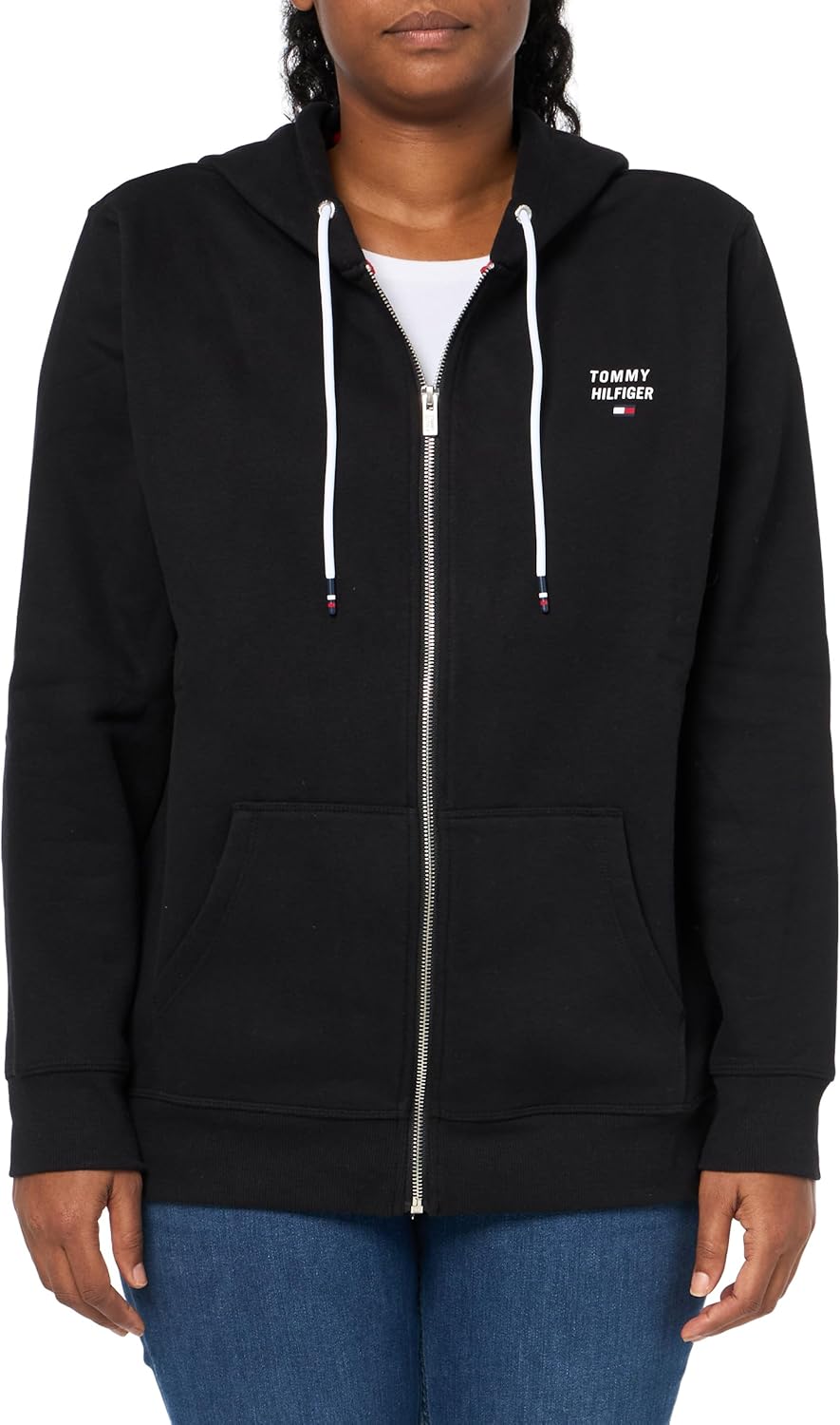 

Женская флисовая толстовка с капюшоном и логотипом Tommy Hilfiger на молнии, Black, Черный, Женская флисовая толстовка с капюшоном и логотипом Tommy Hilfiger на молнии, Black