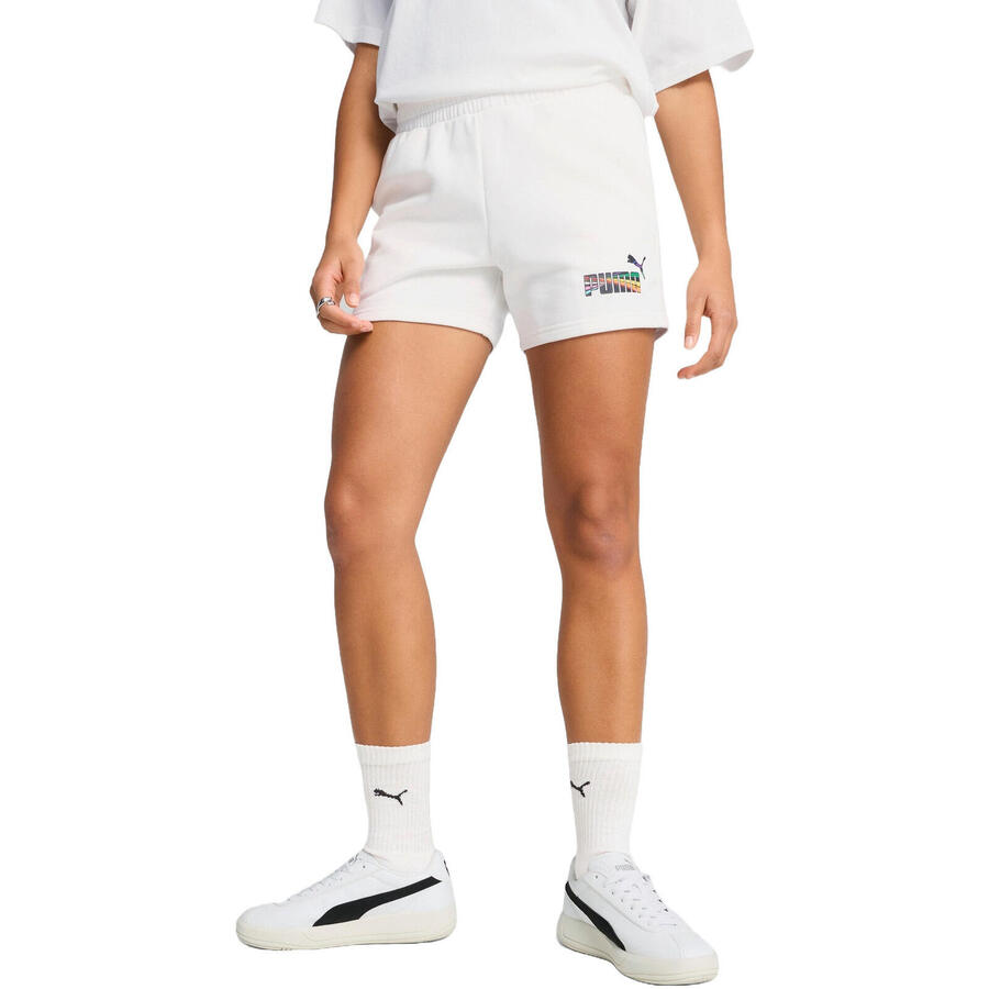 

Шорты Puma Love United Mid-rise Shorts 4, белые, женские