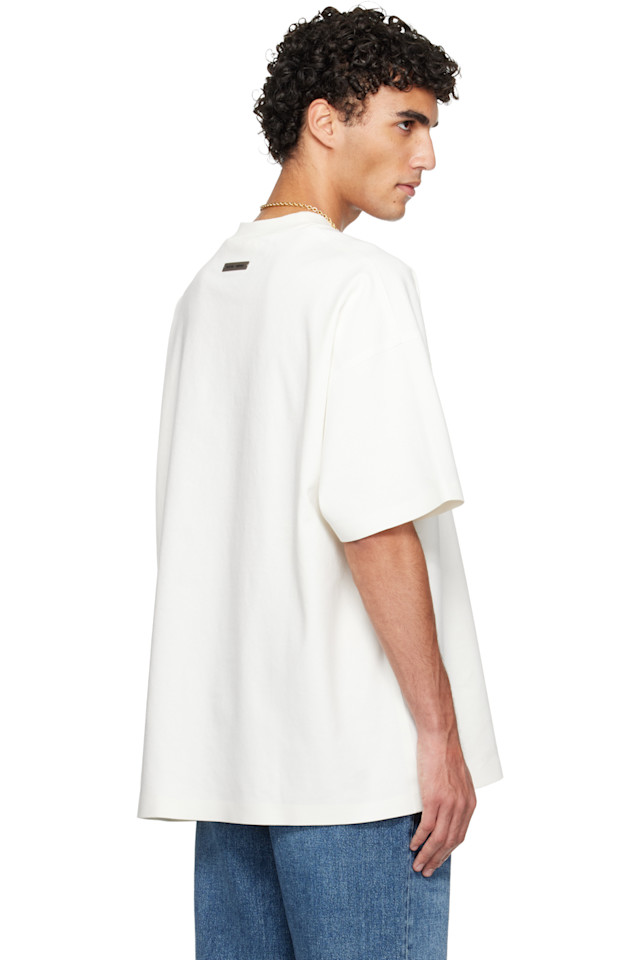 Fear Of God Essentials Праздничная футболка Off-White из ткани понте в стиле 90-х — фото 3