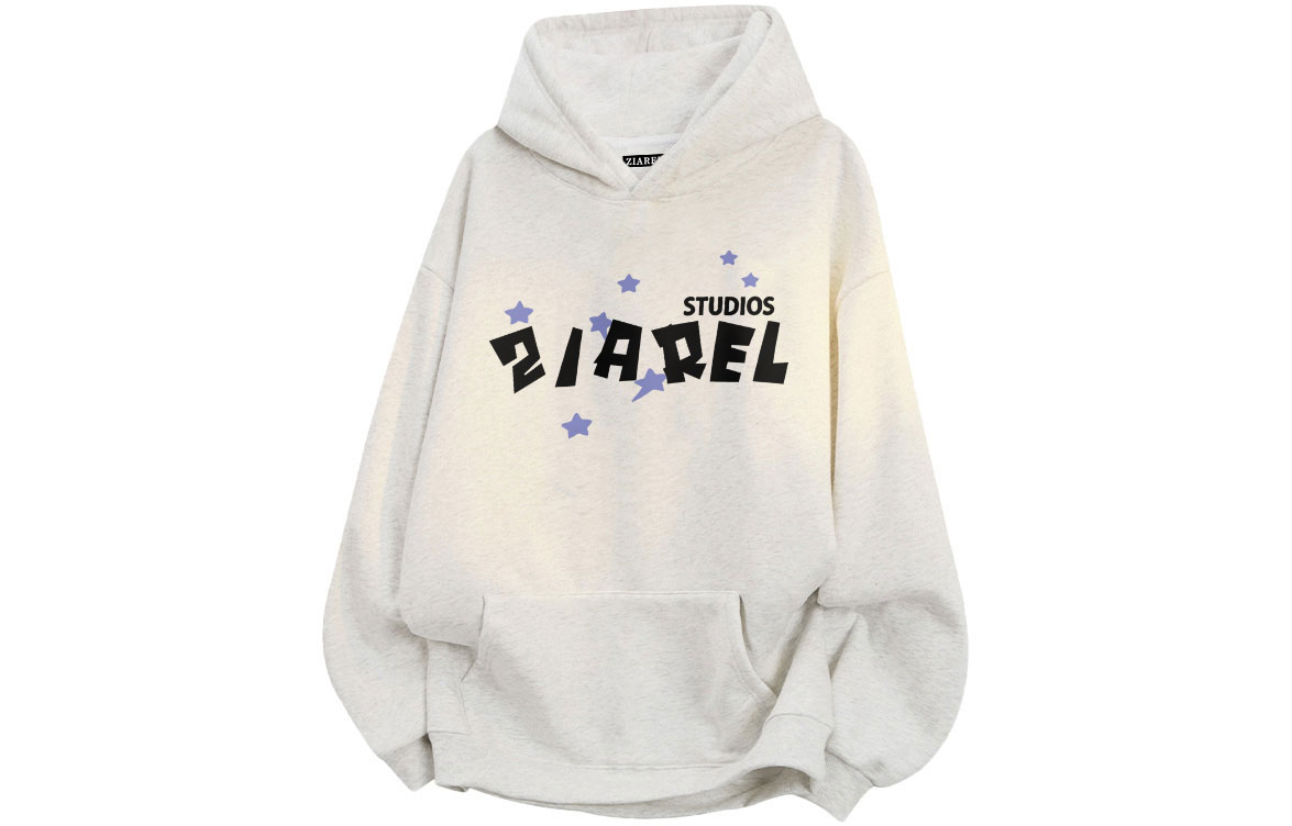 

Толстовка Unisex Hooded Moderate Heavyweight ZIAREL, белый heather серый