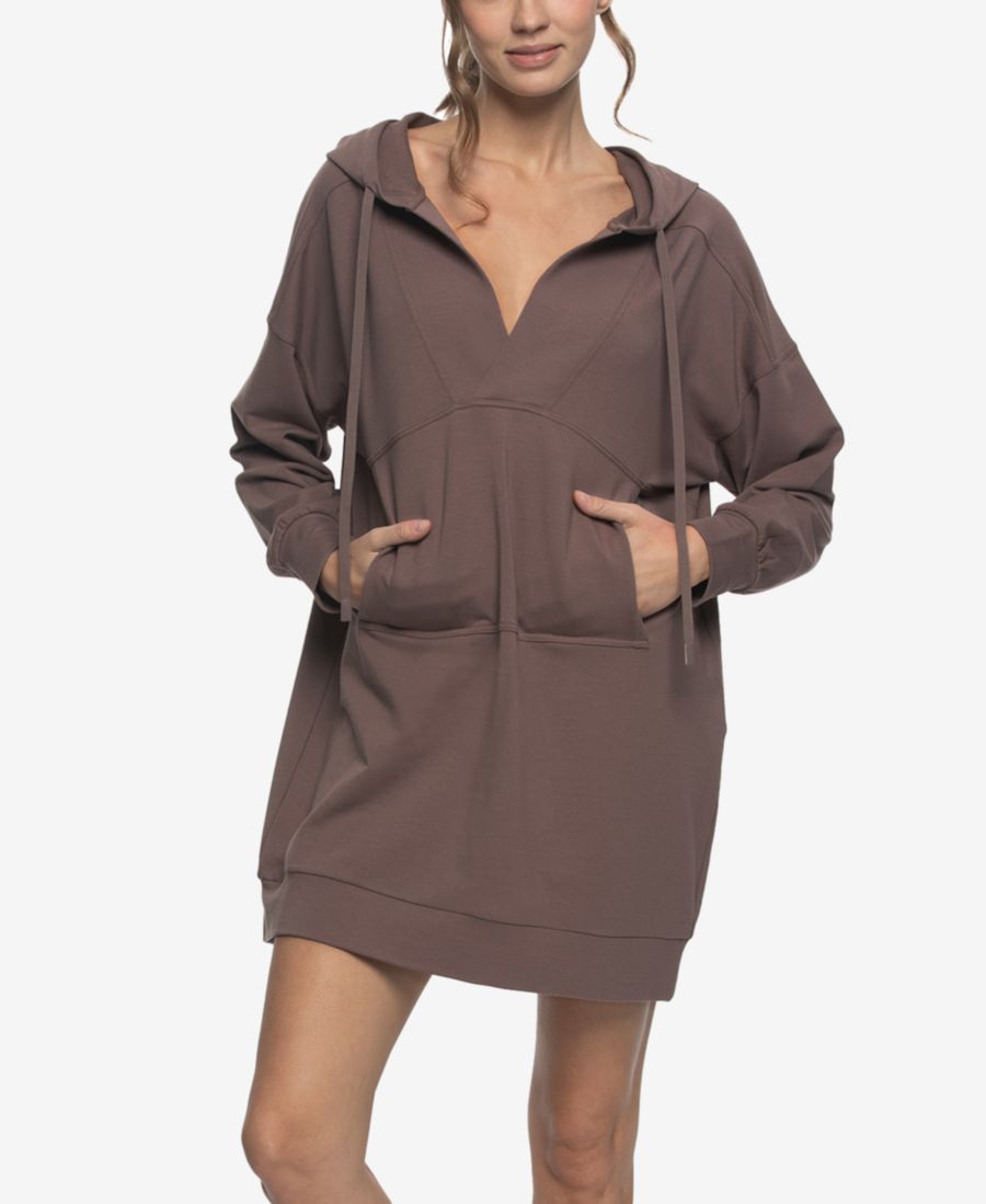 

Женская толстовка с капюшоном Kimora из французского махрового трикотажа стандартного размера Felina, Deep Taupe