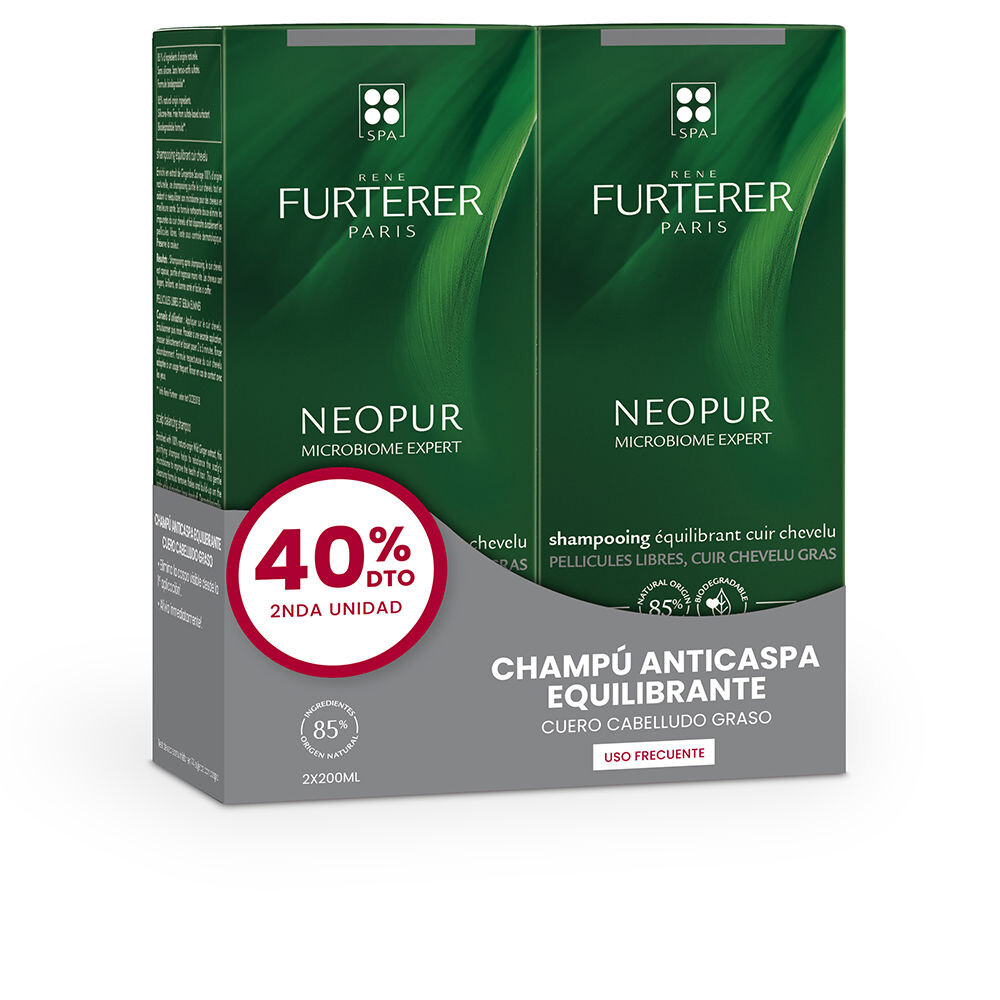 

Шампунь против перхоти Neopur Microbiome Expert Champú Anticaspa Grasa Duo Rene Furterer, 2 x 150 мл