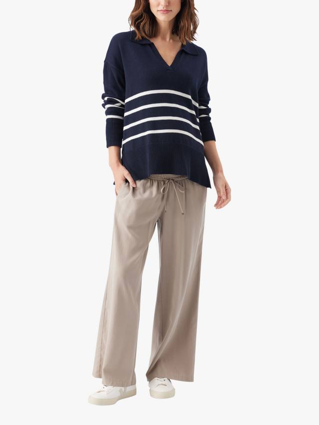 

Лори полосатый вязаный джемпер для кормления Ripe, Navy/White